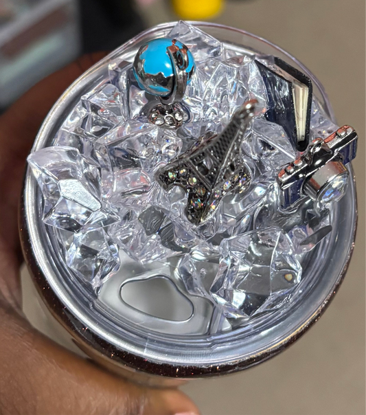 Road Trip Epoxy Tumbler – 20oz Travel Vibes with Rhinestone Topper