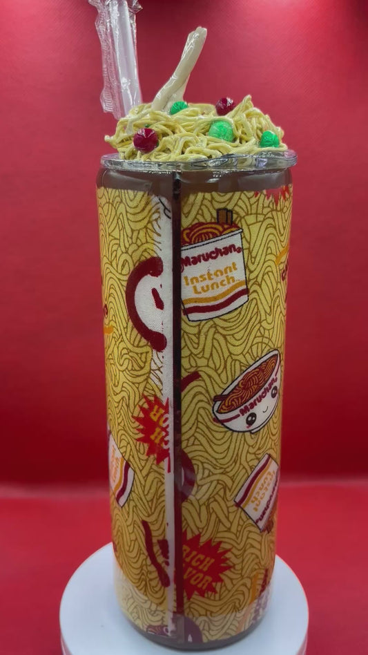 🍜 Noodle Cup Epoxy Tumbler – Handmade Drinkware with a Twist!